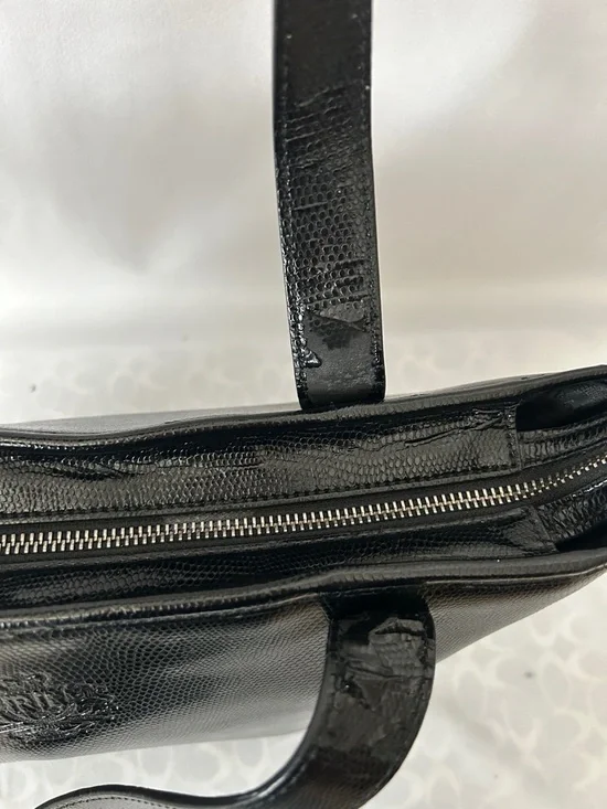 Lauren Ralph Lauren Classic Black Textured Leather Tote Shoulder Bag Purse 🌺🌺 - Picture 13 of 14